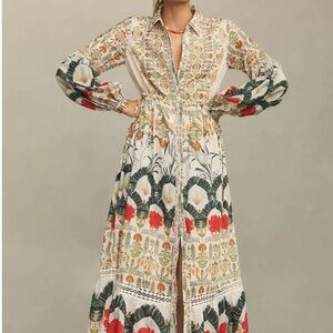 Printed Buttondown Shirt Dress